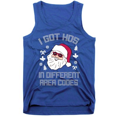 I Got Hos In Different Area Codes Funny Christmas Santa Snow Gift Tank Top