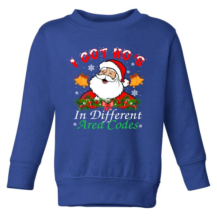 I Got Hos In Different Area Codes Santa Christmas Funny Gift Toddler Sweatshirt