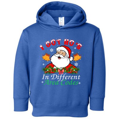 I Got Hos In Different Area Codes Santa Christmas Funny Gift Toddler Hoodie