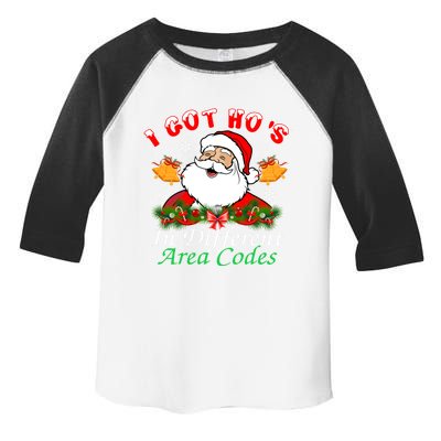 I Got Hos In Different Area Codes Santa Christmas Funny Gift Toddler Fine Jersey T-Shirt