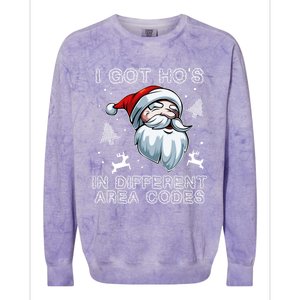 I Got Hos In Different Area Codes Santa Christmas Funny Gift Colorblast Crewneck Sweatshirt