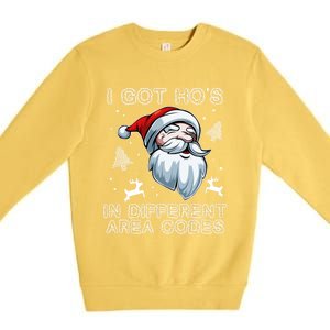 I Got Hos In Different Area Codes Santa Christmas Funny Gift Premium Crewneck Sweatshirt