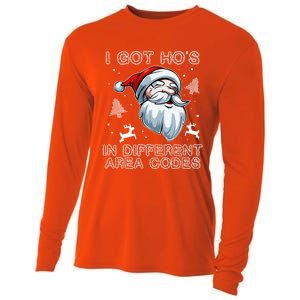 I Got Hos In Different Area Codes Santa Christmas Funny Gift Cooling Performance Long Sleeve Crew