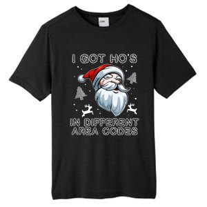 I Got Hos In Different Area Codes Santa Christmas Funny Gift Tall Fusion ChromaSoft Performance T-Shirt