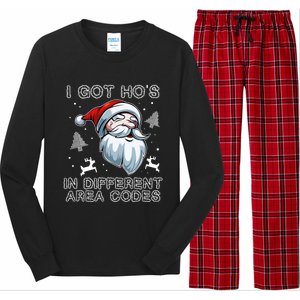 I Got Hos In Different Area Codes Santa Christmas Funny Gift Long Sleeve Pajama Set