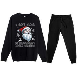 I Got Hos In Different Area Codes Santa Christmas Funny Gift Premium Crewneck Sweatsuit Set