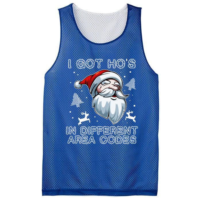 I Got Hos In Different Area Codes Santa Christmas Funny Gift Mesh Reversible Basketball Jersey Tank