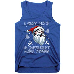 I Got Hos In Different Area Codes Santa Christmas Funny Gift Tank Top