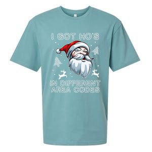 I Got Hos In Different Area Codes Santa Christmas Funny Gift Sueded Cloud Jersey T-Shirt