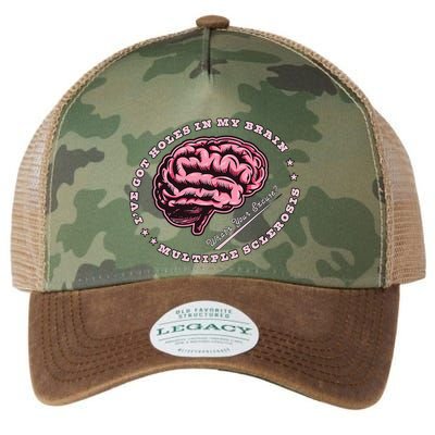IVe Got Holes In My Brain Ms Multiple Sclerosis Awareness Legacy Tie Dye Trucker Hat