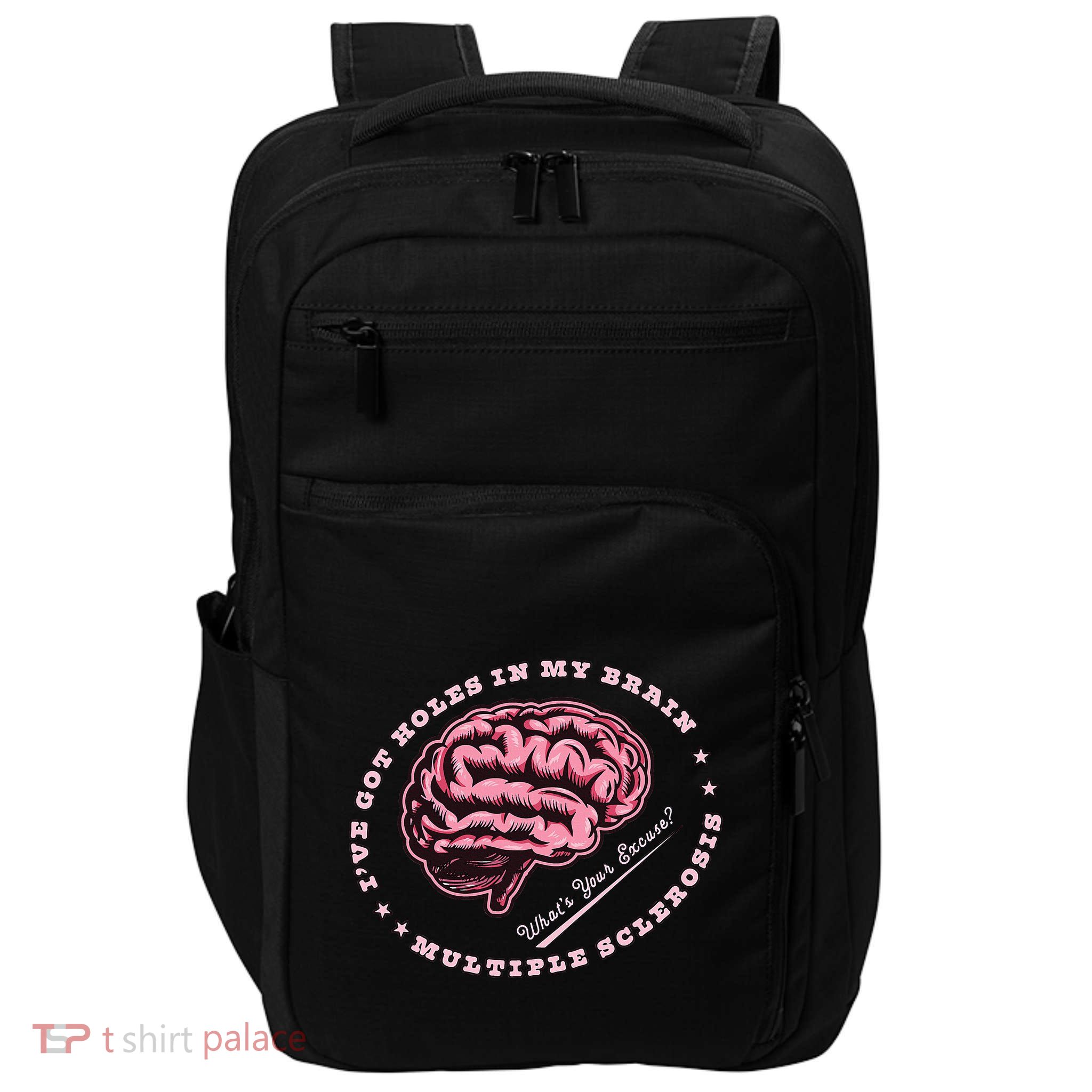 IVe Got Holes In My Brain Ms Multiple Sclerosis Awareness Impact Tech Backpack