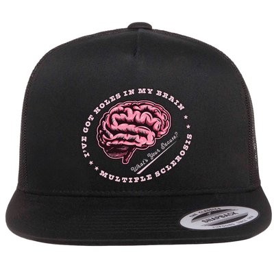 IVe Got Holes In My Brain Ms Multiple Sclerosis Awareness Flatbill Hat