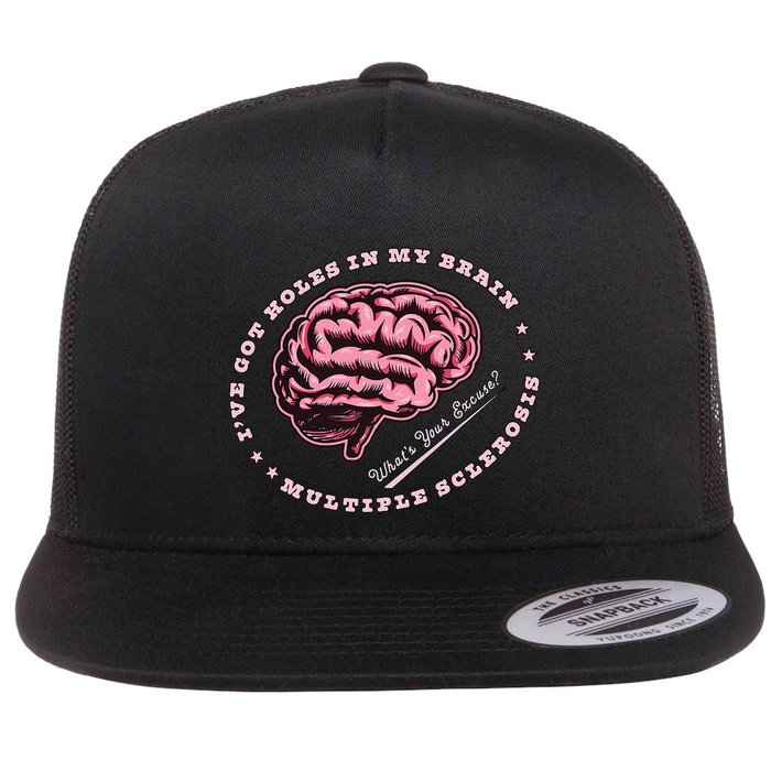 IVe Got Holes In My Brain Ms Multiple Sclerosis Awareness Flatbill Hat