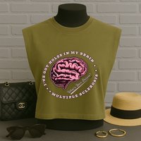 IVe Got Holes In My Brain Ms Multiple Sclerosis Awareness Garment-Dyed Women's Muscle Tee