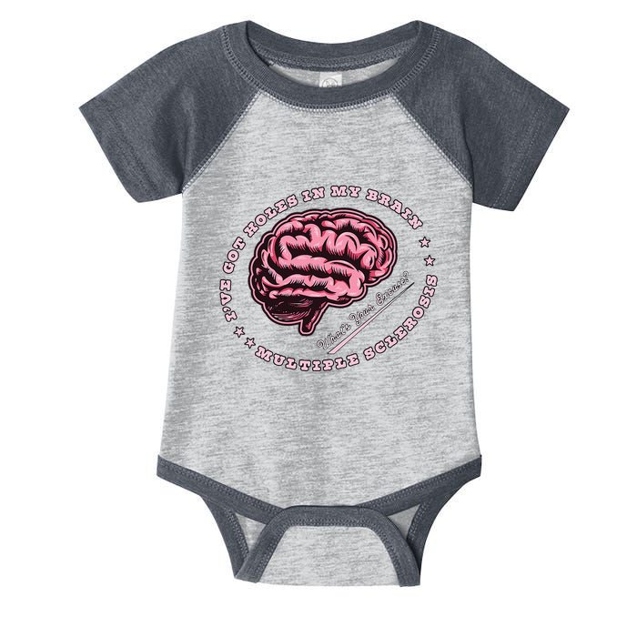 IVe Got Holes In My Brain Ms Multiple Sclerosis Awareness Infant Baby Jersey Bodysuit