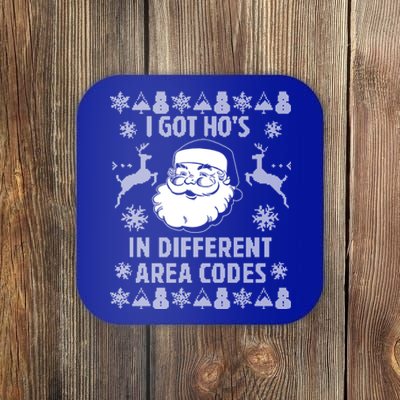 I Got Ho's In Different Area Codes Funny Santa Christmas Gift Coaster