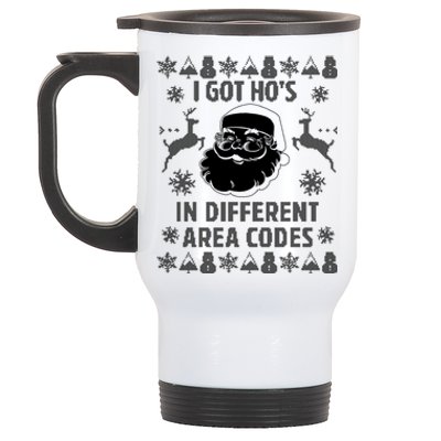 I Got Ho's In Different Area Codes Funny Santa Christmas Gift Stainless Steel Travel Mug