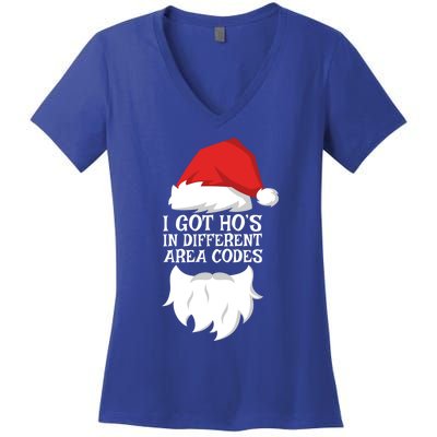 I Got Ho's In Different Area Codes Gift Christmas Cool Gift Women's V-Neck T-Shirt