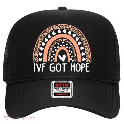 IVF Got Hope Inspiration Rainbow IVF Mom Fertility Surrogate High Crown Mesh Back Trucker Hat