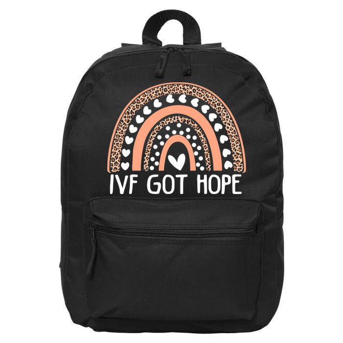 IVF Got Hope Inspiration Rainbow IVF Mom Fertility Surrogate 16 in Basic Backpack