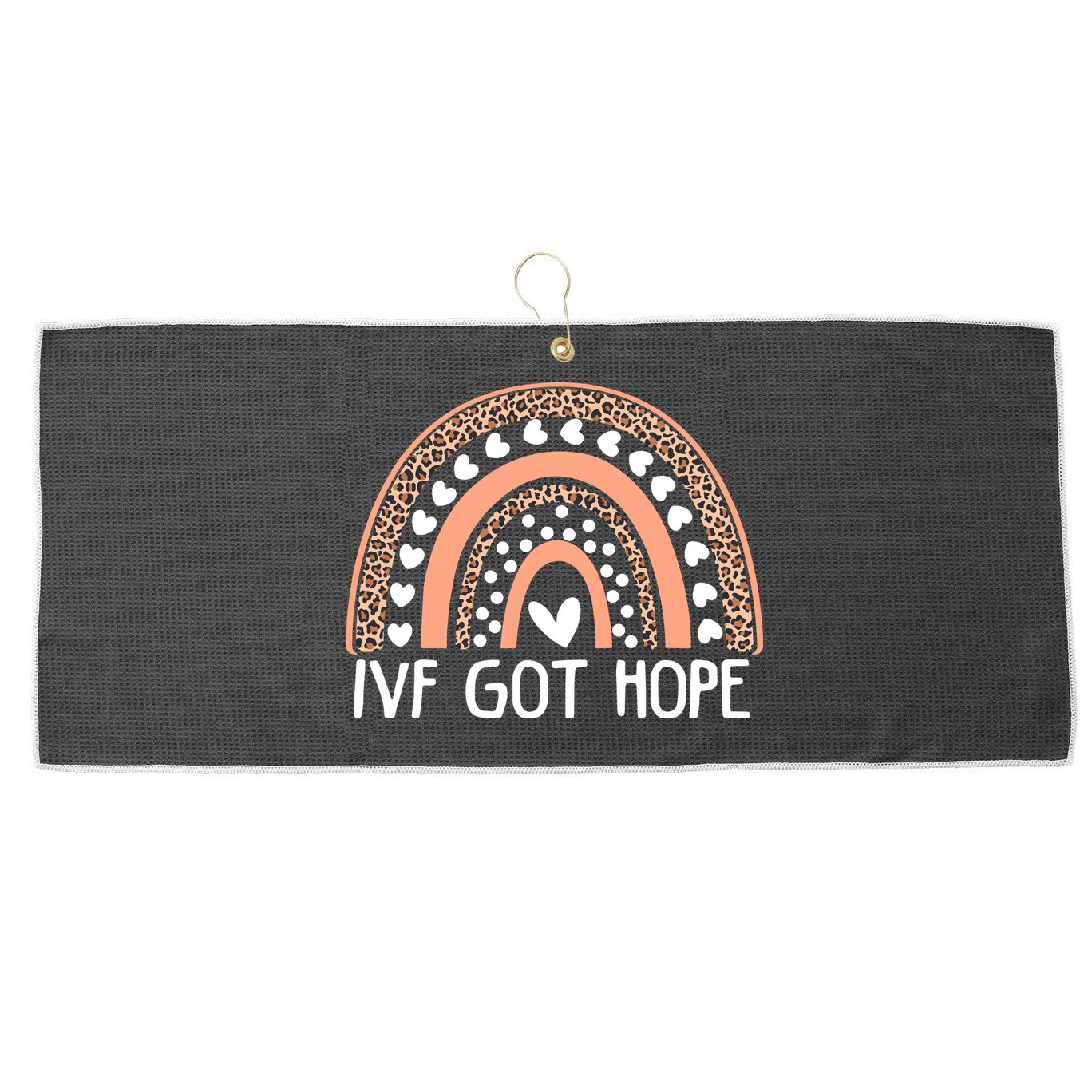 IVF Got Hope Inspiration Rainbow IVF Mom Fertility Surrogate Large Microfiber Waffle Golf Towel