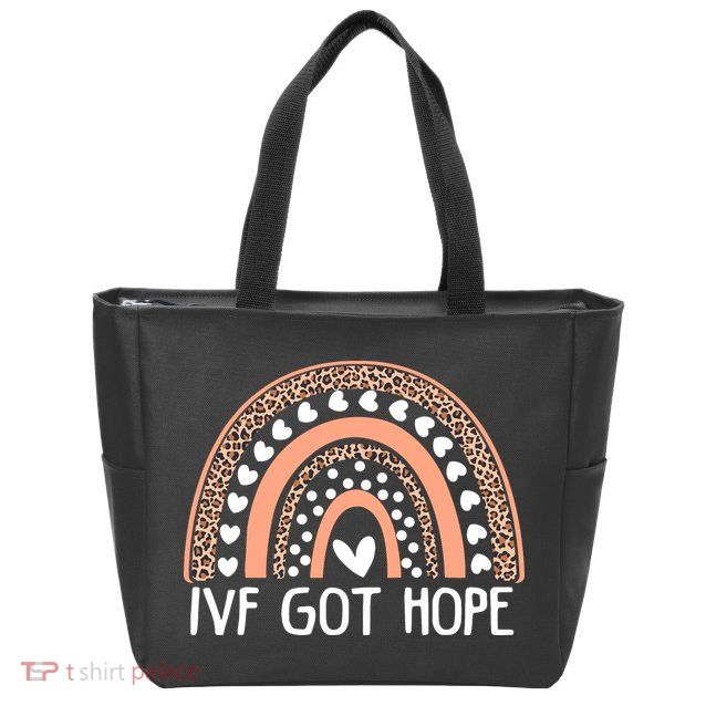 IVF Got Hope Inspiration Rainbow IVF Mom Fertility Surrogate Zip Tote Bag