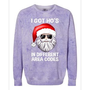 I Got Ho's In Different Area Codes Funny Christmas Santa Colorblast Crewneck Sweatshirt