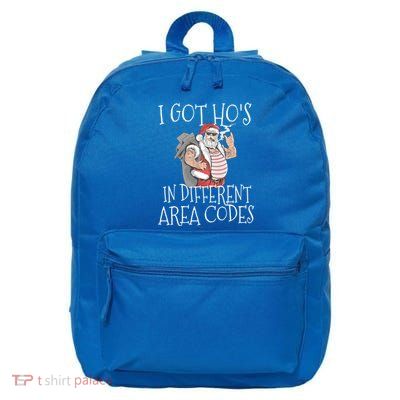 I Got Hos In Different Area Codes Christmas Thug Santa Gift Great Gift 16 in Basic Backpack