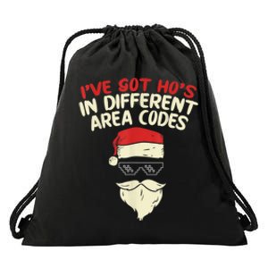 I Got Hos In Different Area Codes Christmas Thug Santa Drawstring Bag