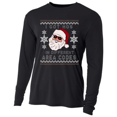 I Got Hos In Different Area Codes Funny Christmas Sweater Cooling Performance Long Sleeve Crew