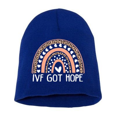 Ivf Got Hope Inspiration Rainbow Ivf Mom Fertility Surrogate Gift Short Acrylic Beanie