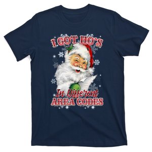 I Got Hos In Different Area Codes Santa Christmas T-Shirt