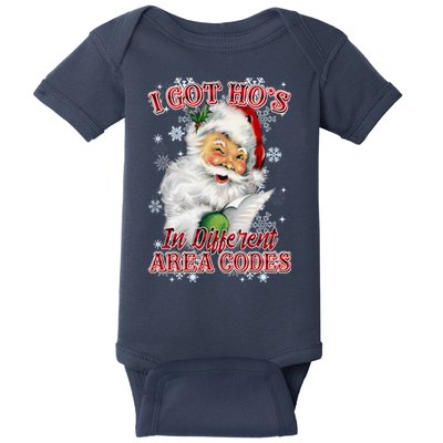 I Got Hos In Different Area Codes Santa Christmas Baby Bodysuit