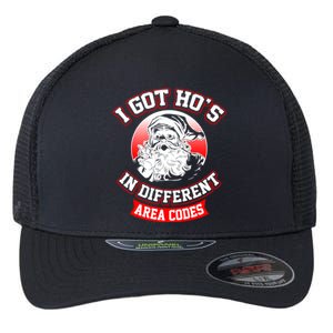 I Got Hos In Different Area Codes Christmas Gift Santa Flexfit Unipanel Trucker Cap