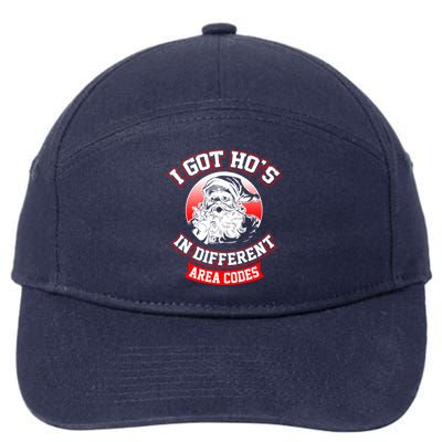 I Got Hos In Different Area Codes Christmas Gift Santa 7-Panel Snapback Hat