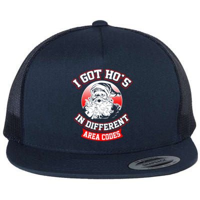 I Got Hos In Different Area Codes Christmas Gift Santa Flat Bill Trucker Hat