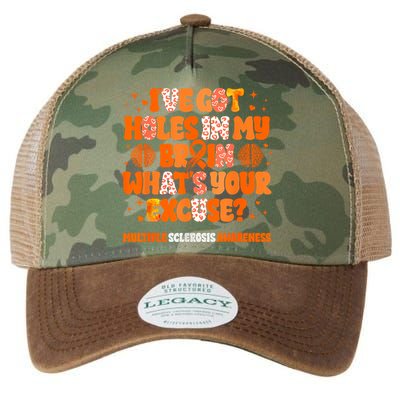 I've Got Holes In My Brain Multiple Sclerosis Awareness MS Legacy Tie Dye Trucker Hat