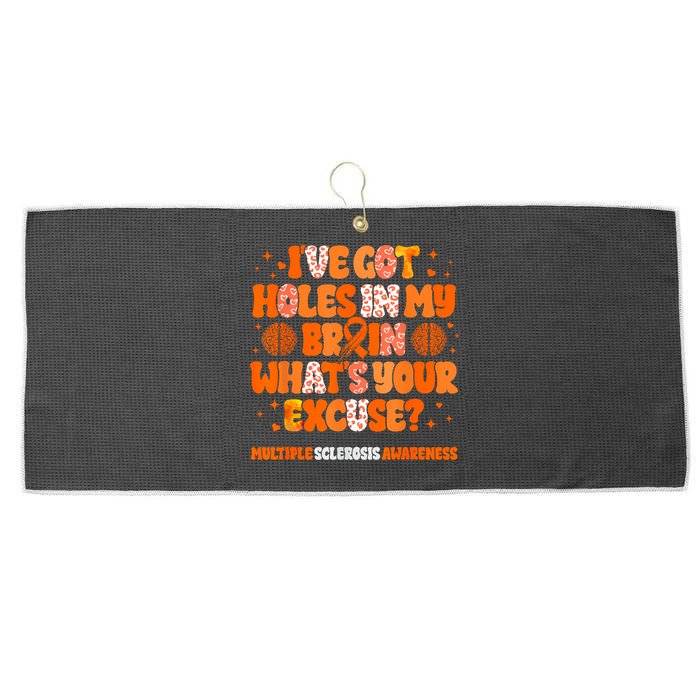I've Got Holes In My Brain Multiple Sclerosis Awareness MS Large Microfiber Waffle Golf Towel