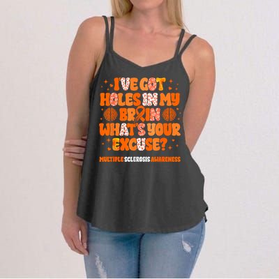 I've Got Holes In My Brain Multiple Sclerosis Awareness MS Women's Strappy Tank