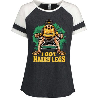 I Got Hairy Legs Enza Ladies Jersey Colorblock Tee