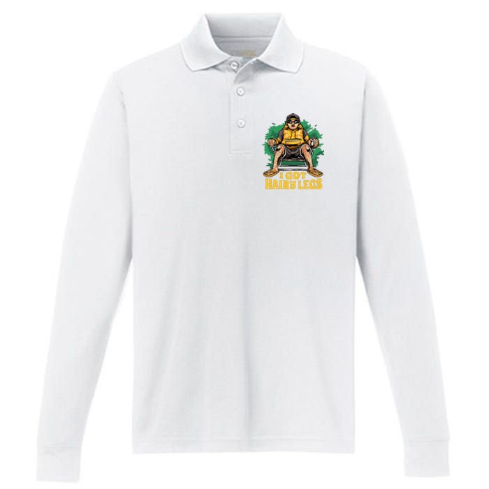 I Got Hairy Legs Performance Long Sleeve Polo