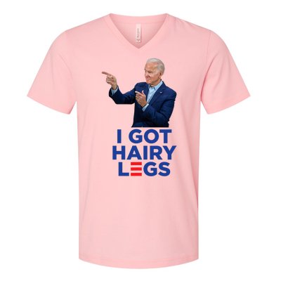 I Got Hairy Legs Funny Joe Biden Logo Parody Meme V-Neck T-Shirt