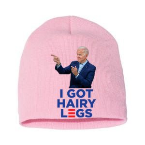 I Got Hairy Legs Funny Joe Biden Logo Parody Meme Short Acrylic Beanie