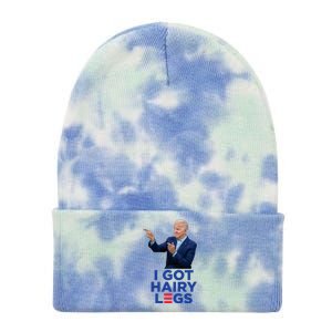 I Got Hairy Legs Funny Joe Biden Logo Parody Meme Tie Dye 12in Knit Beanie