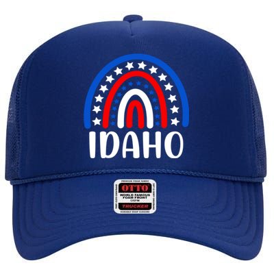 Idaho Gift I Love Idaho Usa Gift High Crown Mesh Back Trucker Hat