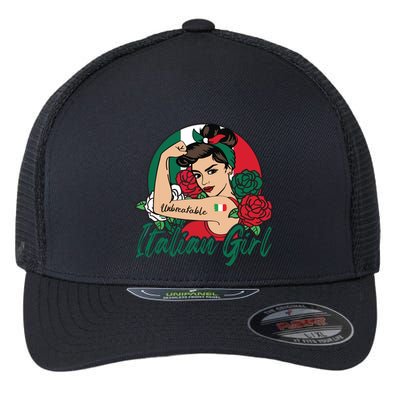 Italia Girl Italy Woman Italian Flag Flexfit Unipanel Trucker Cap