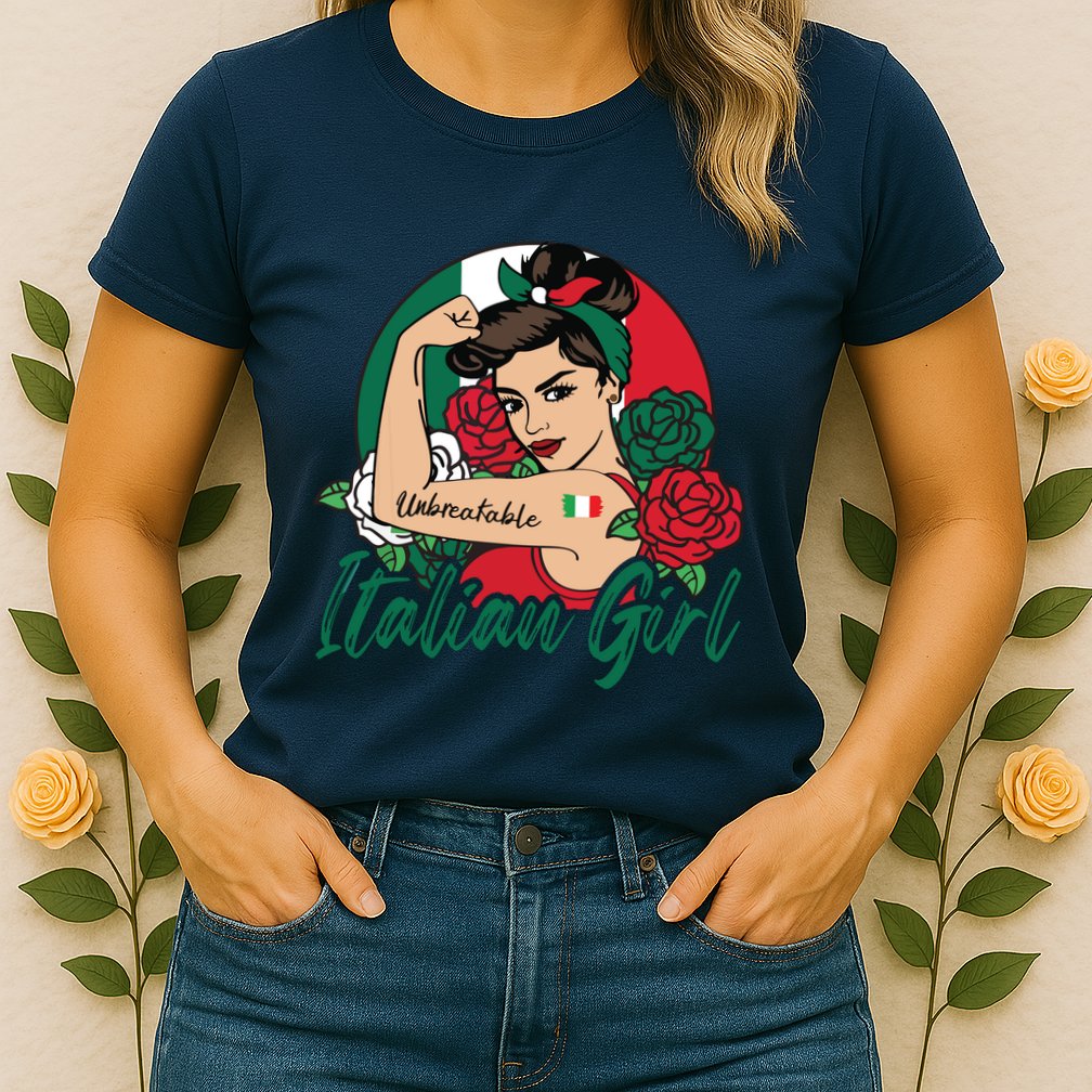 Italia Girl Italy Woman Italian Flag Womens T-Shirt
