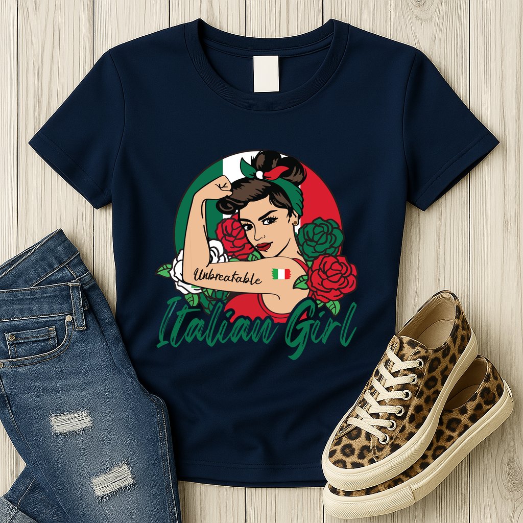 Italia Girl Italy Woman Italian Flag Womens T-Shirt