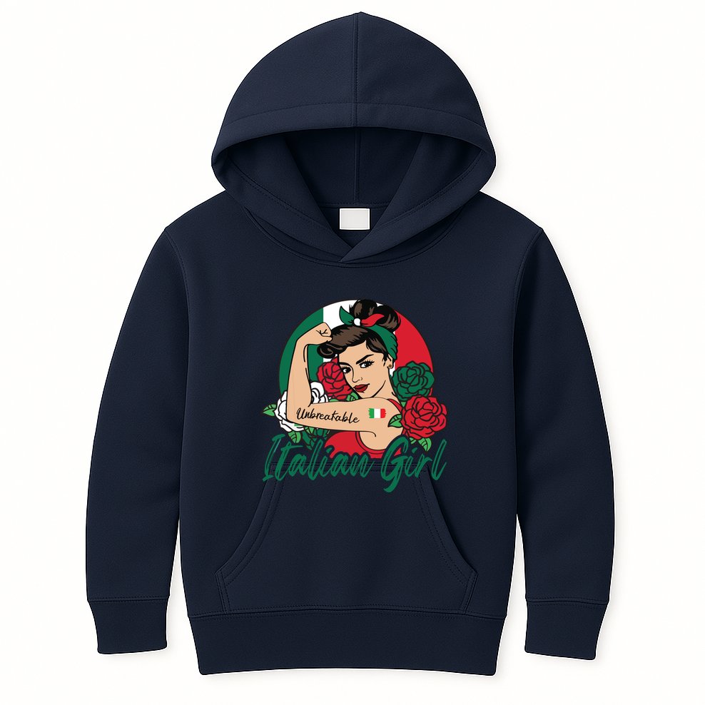 Italia Girl Italy Woman Italian Flag Kids Hoodie