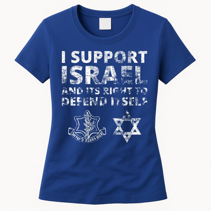 IDF Grunge I Support Israel and its Right to Defend Itself Womens T-Shirt